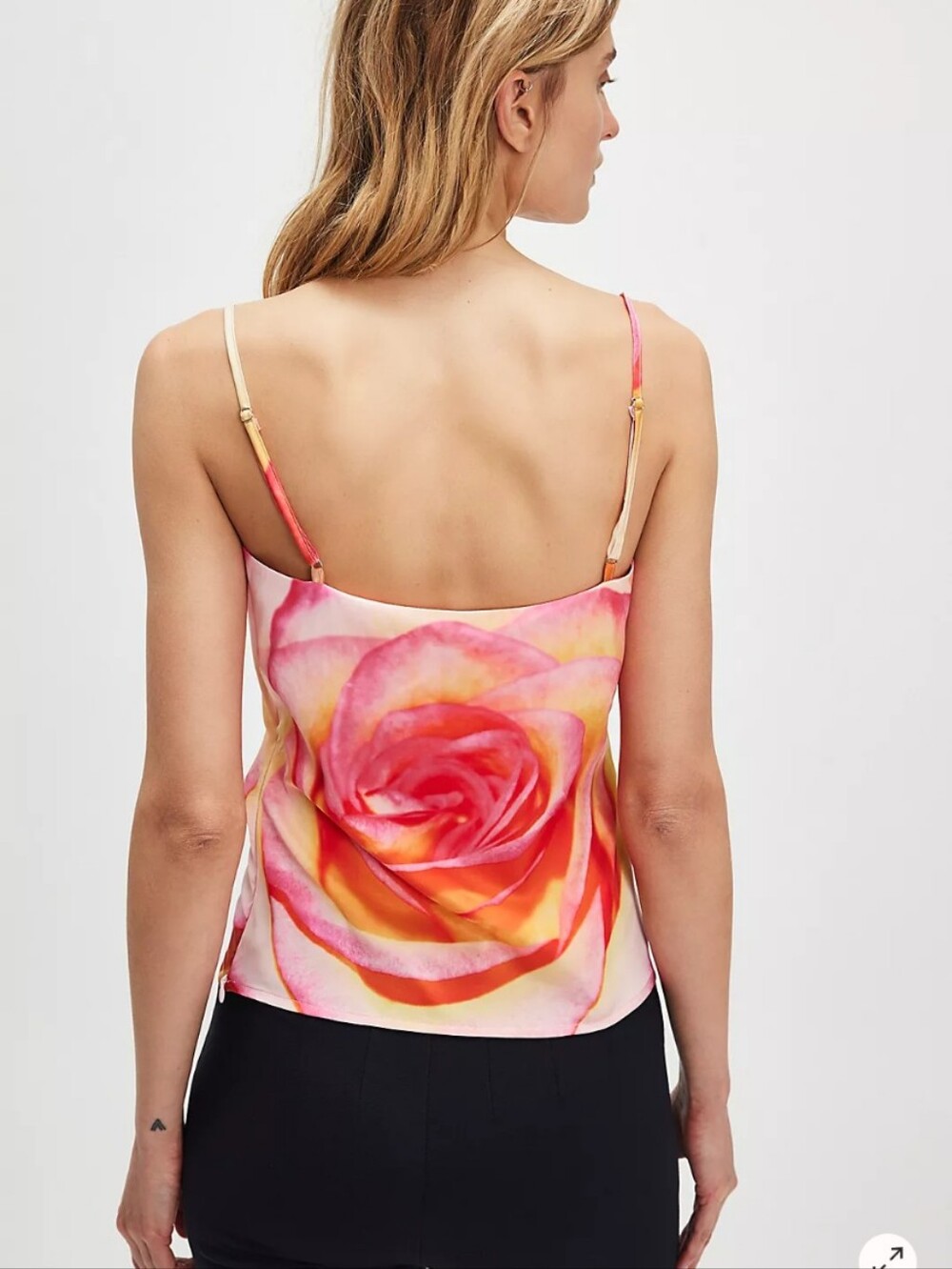Pink & Yellow Rose Print Cami